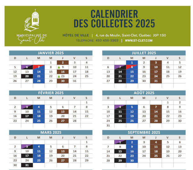 Calendrier des collectes